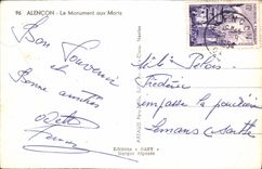 MODERN CARD Alencon the War memorial Militaria