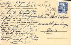 POSTAL Amboise de la VENDIMIA el castillo en el Loire