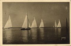 CPA Arcachon Ralliement Pour Les Regates Bateaux
