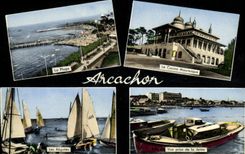MODERN CARD Arcachon Dimensions Money Seen from the beach the Mauresque casino the regattas of the pier