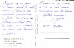 CPM Amelie Les bains Perle Des Pyrenees Gorges du Mondony Source renale