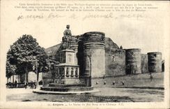 CPA Angers La Statue Du Roi Rene Et Le Chateau