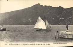CPA Aix Les Bains Le Lac Du Bourget Et La Dent Du Chat