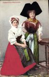 CPA Alsaciennes Folklore