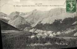 VINTAGE POSTCARD the Alps Houses forestieres Massive D' Aurouze Peak of Bore-hole