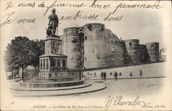 CPA Angers La Statue Du Roi Rene et le chateau