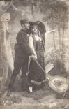 VINTAGE POSTCARD Fantasy And Now Quils Come Alsace Soldat Militaria