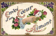 CPA Fantaisie Main Fleurs 