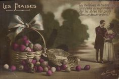 VINTAGE POSTCARD Fantasy Strawberries