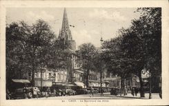 VINTAGE POSTCARD Caen the Boulevard Of Combine