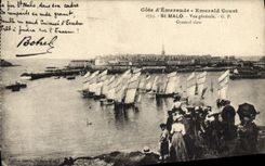 CPA St Malo Vue Generale Bateaux Botrel