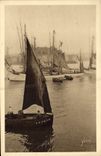 VINTAGE POSTCARD Concarneau Thonniers with the port Boats