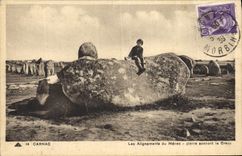 CPA Carnac Les Alignements du Menec pierre sonnant le Creux