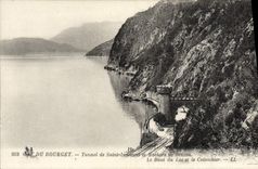 CPA Lac du Bourget Tunnel de Saint Innocent et rochers de Brizon Le bout du lac et le colombier 