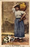 CPA En Normandie Servante du Bessin Revenant de Traire Chat Folklore