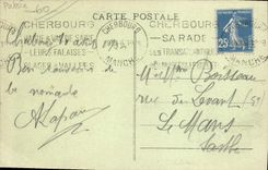 POSTAL Cherbourg de la VENDIMIA la armadura de Patrie durante un barco de tormenta