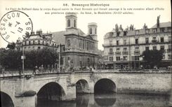 VINTAGE POSTCARD Historical Besancon the bridge of leaf