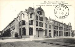VINTAGE POSTCARD Besancon Historique Post office building Inaugurates By Mr. Fallieres