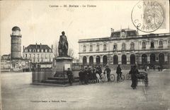 VINTAGE POSTCARD Correze Brive the Theater Children Bicycle cycles