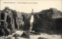 VINTAGE POSTCARD Batz the Bridge of the devil one Day of Storm