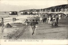 VINTAGE POSTCARD Boulogne On Overall picture Sea of the Beach