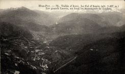VINTAGE POSTCARD Valley of Aure the collar of Aspin large laces at the bottom mountains of Luchon