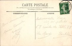 Barco del tirón de Le Havre de la POSTAL de la VENDIMIA del titán de CGT