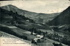 VINTAGE POSTCARD Hauteluce Seen on the needles and the collar of Jolly and Massif of Mont Blanc