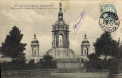 VINTAGE POSTCARD Bonsecours Surroundings of Rouen Monument of Jeanne d' Arc Frontage on the plate