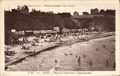VINTAGE POSTCARD Binic Beach of Before Port per hour of the bath