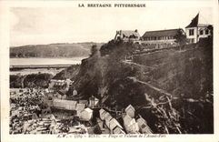 VINTAGE POSTCARD Picturesque Brittany Binic Beach and cliffs of before port