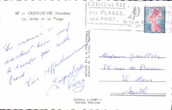 MODERN CARD Croix de Vie the Pier and the Beach Boat