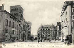 CPA Grenoble La Place Notre Dame et le monument du centenaire 