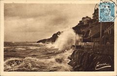 CPA Granville Effets de Vagues au Plat Gousset