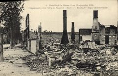 CPA Bataille de la Marne Frignicourt pres Vitry le Francois Route de Vitry a Moutierender Militaria 