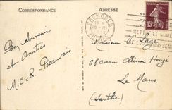 POSTAL Grenoble de la VENDIMIA vista en I Isere el casco de Neron y de fortalezas