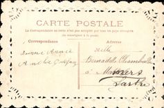 CPA Fantaisie Brodee Fleurs 