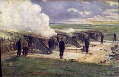 CPA Une Batterie De 130 mm Militaria