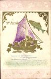 CPA Fantaisie 1er Avril Poisson Bareau