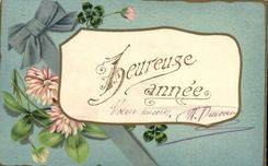 CPA Fantaisie Fleurs Heureuse Annee
