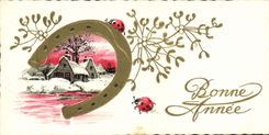 CPA Fantaisie Bonne Annee Fer a cheval