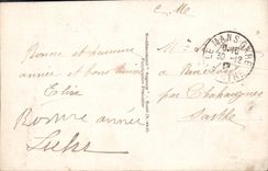 VINTAGE POSTCARD Fantasy Happy New Year Woman