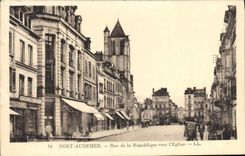 VINTAGE POSTCARD Bridge Audemer Street Of the Republic Towards I' Eglise