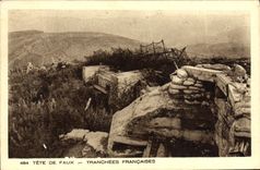CPA Tete De Faux Tranchees Francaises Militaria