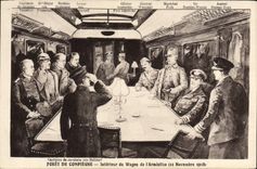 CPA Foret De Compiegne Interieur du Wagon de L'Armistice Militaria