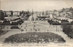 CPA Le Havre La Place Gambetta Et Le Bassin Du Commerce Bateaux