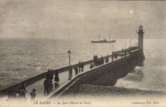 CPA Le Havre La Jetee Phare Bateau