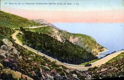 CPA Route De La Grande Corniche Entre NIce Et Eze