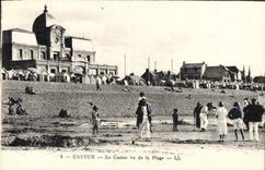 CPA Cayeux Le Casino Vu De La Plage