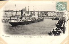 CPA Dieppe Sartie Du Steamer Tancarville Bateau